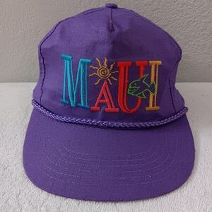 Maui Purple Cap with Colorful Embroidery